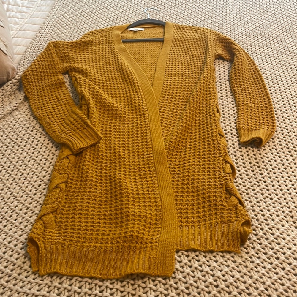 Dark mustard/0range fall color long sleeve sweater/ cardigan in great condition